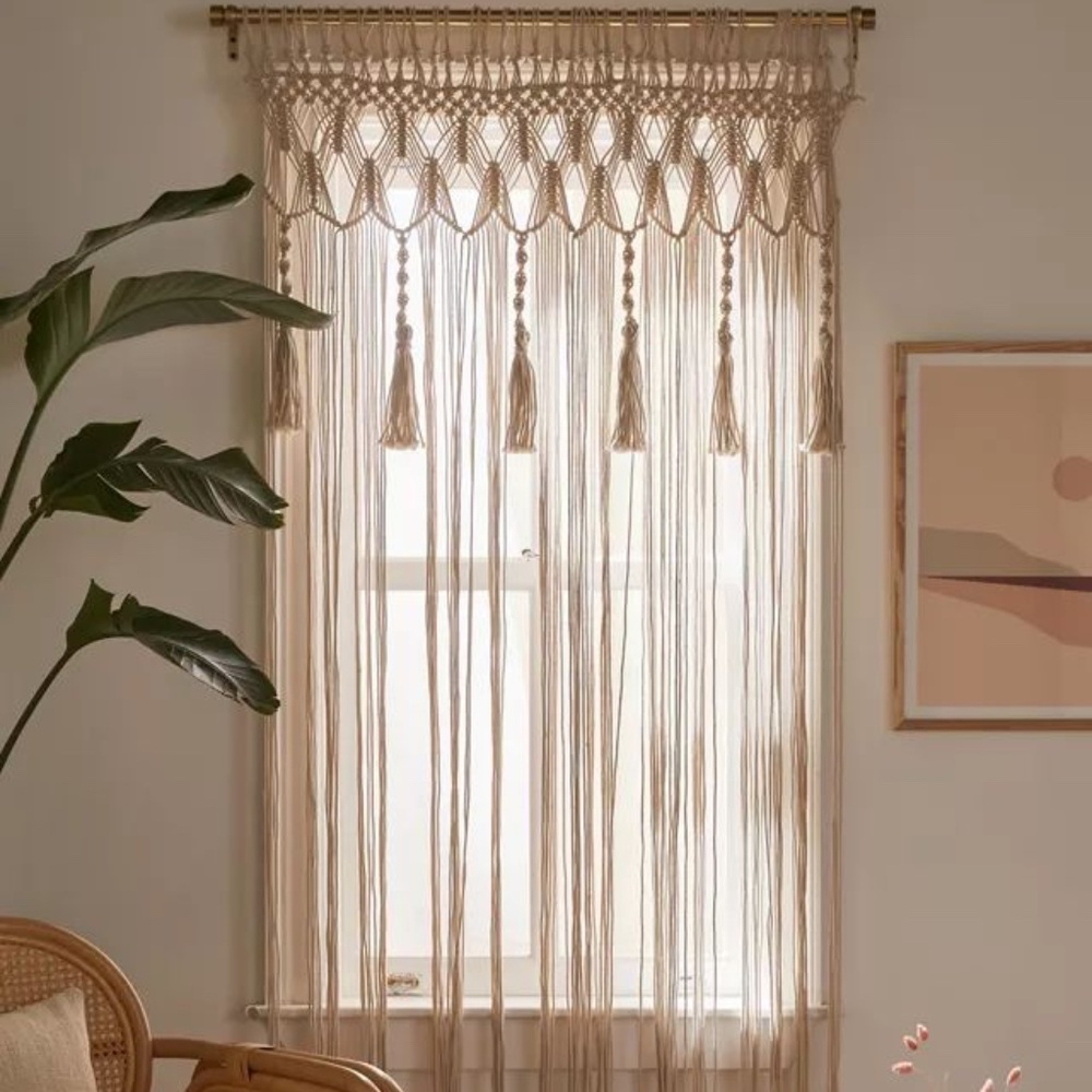 Urban Outfitters MacKenzie Macrame Curtain Panel